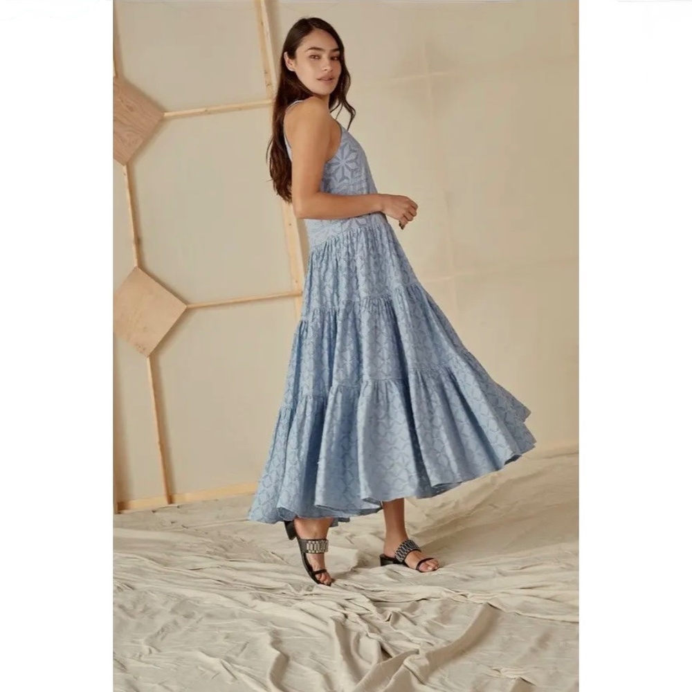 NWOT Joie Decosta Eyelet Halterneck Maxi Dress, Size L - Picture 7 of 11
